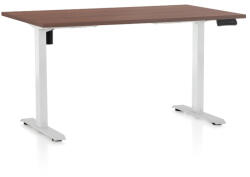 Rauman OfficeTech B állítható magasságú asztal, 140 x 80 cm, fehér alap, dió