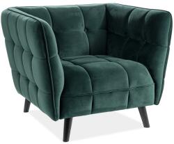 SIGNAL MEBLE Castello Velvet fotel, zöld / fekete