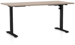 Rauman OfficeTech A állítható magasságú asztal, 160 x 80 cm, fekete alap, tölgy