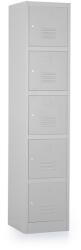 Rauman Fém szekrény - 5 doboz, 38 x 45 x 185 cm, hengerzár, szürke - ral 7035