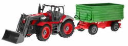 RAMIZ Távirányítós traktor piros színben, zöld pótkocsival