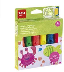 APLI Tempera készlet, ecsetvégű tubusban, APLI Kids "Paint&Fun", 6 különböző neon szín (LCA19418)