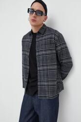Abercrombie & Fitch pamut ing férfi, galléros, szürke, regular - szürke XL