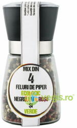 PRONAT Mix din 4 Feluri de Piper (Negru, Alb, Rosu si Verde) Rasnita Reutilizabila 90g