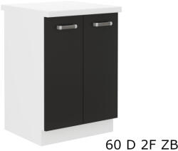 Expedo Corp inferior bucătărie cu două uși și blat EPSILON 60 D 2F ZB, 60x82x60, negru/alb