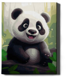 Oh Art Set pictura pe numere, cu sasiu, Pui de panda, 40x50 cm (ANG539)