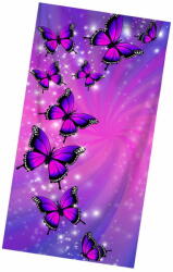 EXCELLENT Strandtörölköző lila-rózsaszín 70x140 cm - Pillangók
