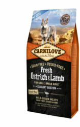 CARNILOVE Prémium felnőtt táp kistestű kutyáknak - strucc és bárány hússal - 6 kg
