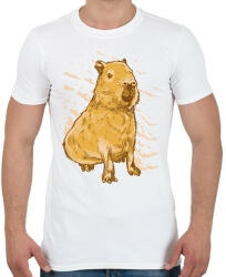 printfashion Capybara - Férfi póló - Fehér (15681383)