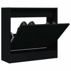 vidaXL fekete szerelt fa cipőszekrény 60 x 21 x 57 cm (839883)