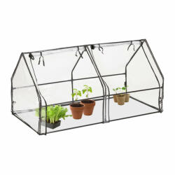 Relaxdays Fóliasátor PVC üvegház 2 ajtóval 92x180x92 cm 10035693