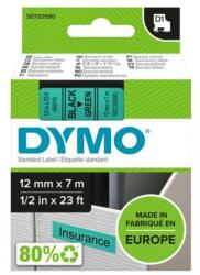 DYMO Feliratozógép szalag Dymo D1 S0720590/45019 12mmx7m, ORIGINAL, fekete/zöld (S0720590) - web24