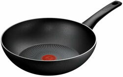 Tefal Tigaie wok Tefal Force, 28 cm, Indicator Thermo-Signal, Compatibil cu inductia, Invelis antiaderent Titanium, Negru (3168430356429)