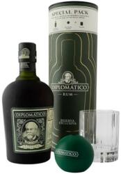 Diplomático DIPLOMÁTICO Reserva Exclusiva rum + díszdoboz, pohár, jéggömb készítő (0, 7l - 40%)