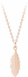 Troli Stílusos rózsaszín aranyozott nyaklánc tollal
