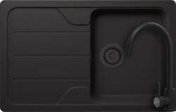 SCHOCK Set chiuveta bucatarie Schock Formhaus D-100S 780 x 500 mm Cristalite Nero cu parti vizibile negru si baterie bucatarie Schock Prima negru (FOMD100S0131AXAXB01)