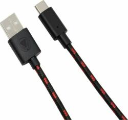 SNAKEBYTE SB910791 USB-A / USB-C kábel 3m - Fekete/Piros (SB910791)