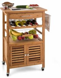 Klarstein Louisiana, tálalókocsi, konyhai kocsi, 5 szintes, fából készült szalvétatartó, mobil (ST2-Louisiana) (ST2-Louisiana)