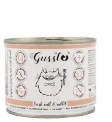 Gussto Cat Fresh Calf & Rabbit nedves macskaeledel bárány és nyúl 12 x 200 g