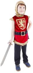 Rappa Costum pentru copii de cavaler cu stemă, roșu (S) (RP157132)
