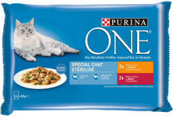 ONE 4x85g PURINA ONE Sterilised csirke + marha nedves macskatáp