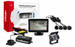 AMiO Parkolásérzékelő készlet tft01 4, 3" kamerával hd-501-ir 4 fekete