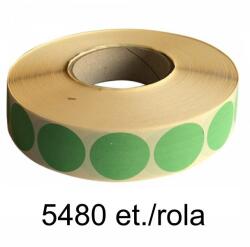 ZINTA Rola etichete semilucioase ZINTA rotunde verzi 25mm, 5480 et. /rola (25X25X5480-SGP-R-GREP)