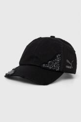 PUMA șapcă de baseball din bumbac PUMA X SWAROVSKI culoarea negru, cu imprimeu 9BYX-CAD088_99X