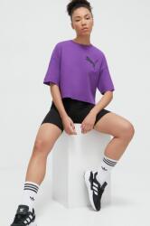 PUMA tricou din bumbac PUMA X SWAROVSKI femei, culoarea violet 9BYX-TSD0SL_45X