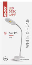 EMOS White & home LED asztali lámpa fehér, 360 lm 5000K hideg fehér
