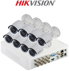 Hikvision KIT 8 Camere video basic, FullHD, 2.8mm, IR 25m, DVR, HIKVISION - KIT8CHA-8B-B