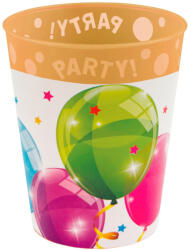 Születésnap Lufis Sparkling pohár, műanyag 250 ml