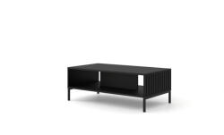 BIM Furniture Dohányzóasztal 60x90cm, Matt Fekete Színben, Fekete Lábakkal, Wave (bim_wave_coffe_table_black_mat_black_legs)