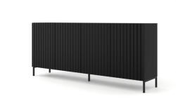 BIM Furniture Komód 200cm, Matt Fekete Színben, Fekete Lábakkal, Wave 4d (bim_wave_cabinet_200_4d_black_mat_black_legs)