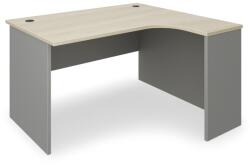 Rauman SimpleOffice ergonomikus asztal 140 x 120 cm, jobb, világos tölgy / szürke