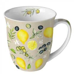 Ambiente Olives and lemons porcelán bögre - 400ml