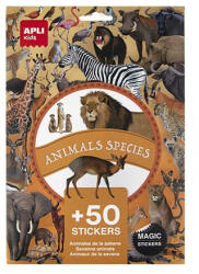 APLI Matrica, újra felhasználható, 50 db, APLI Kids "Stickers", szavanna állatai (19427) - iroszer24