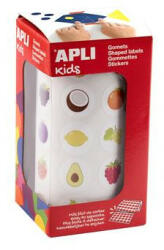 APLI Fejlesztő matricák, 20mm, gyümölcs, APLI Kids "Stickers", vegyes minták, 900 etikett/tekercs (19714)