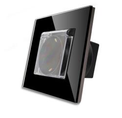 Luxion Egyszerű Védőfedeles Konnektor Üvegkerettel LUXION - szin fekete