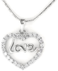 Steeel. hu - Nemesacél ékszer webáruház Szív alakú medál LOVE felirattal és apró kristályokkal