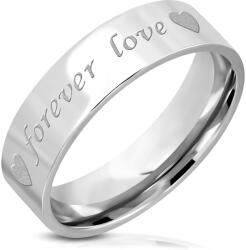 Steeel. hu - Nemesacél ékszer webáruház Ezüst színű nemesacél gyűrű "FOREVER LOVE " felirattal
