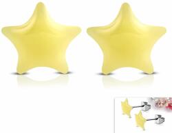 Steeel. hu - Nemesacél ékszer webáruház Világos sárga színű, csillag alakú nemesacél fülbevaló
