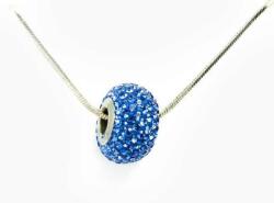 Steeel. hu - Nemesacél ékszer webáruház Kék Swarovski® kristályos nyaklánc - Pavé Beads 14 mm, Bermuda Blue
