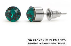 Steeel. hu - Nemesacél ékszer webáruház Jazzy zöld Swarovski® kristályos fülbevaló - Kerek foglalatos Emerald