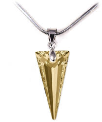 Steeel. hu - Nemesacél ékszer webáruház Swarovski® kristályos ezüst nyaklánc - 18 mm - Piramid - Golden Shadow - 925 ezüst ékszer