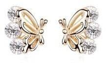 Steeel. hu - Nemesacél ékszer webáruház Golden Butterfly kristályos fülbevaló