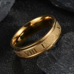 Steeel. hu - Nemesacél ékszer webáruház Arany színű nemesacél gyűrű, római számokkal