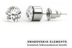 Steeel. hu - Nemesacél ékszer webáruház Jazzy átlátszó SWAROVSKI® kristályos fülbevaló - Kerek foglalatos Crystal