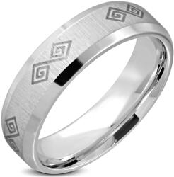 Steeel. hu - Nemesacél ékszer webáruház Ezüst színű, görög mintás nemesacél gyűrű ékszer - steeel - 8 990 Ft