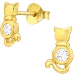 Steeel. hu - Nemesacél ékszer webáruház Gold Cat - Aranyozott 925 Ezüst Fülbevaló